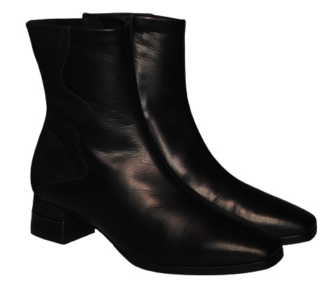 【靴のHOSHIKAWA】  『NINE DI NINE 2631』 ナインディナイン ブーツ 21.5cm〜24.5cm EEE ブラック ショートブーツ ショート丈 ヒール 本革 国産 秋冬