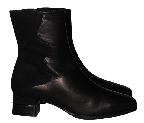 【靴のHOSHIKAWA】  『NINE DI NINE 2631』 ナインディナイン ブーツ 21.5cm〜24.5cm EEE ブラック ショートブーツ ショート丈 ヒール 本革 国産 秋冬