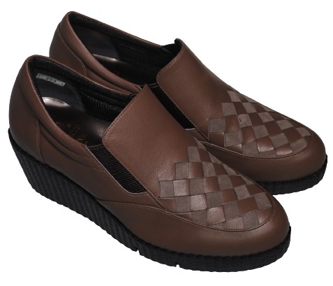 【靴のHOSHIKAWA】  『SPORTS NINE 308』 スポーツナイン スリッポン 21.5cm〜24.5cm EEE Dオーク レディース 日本製 本革 厚底 軽い