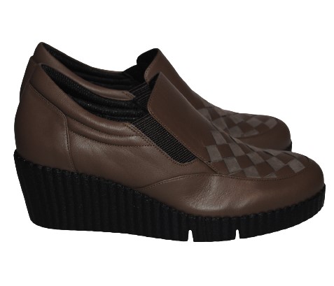 【靴のHOSHIKAWA】  『SPORTS NINE 308』 スポーツナイン スリッポン 21.5cm〜24.5cm EEE Dオーク レディース 日本製 本革 厚底 軽い