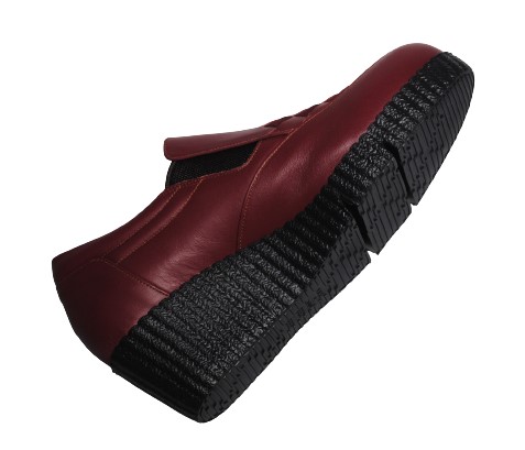 【靴のHOSHIKAWA】  『SPORTS NINE 308』 スポーツナイン スリッポン 21.5cm〜24.5cm EEE ワイン レディース 日本製 本革 厚底 軽い