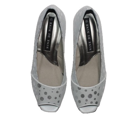 【靴のHOSHIKAWA】  『NINE DI NINE 7065』 ナイン パンプス 21.5cm〜24.5cm EEE ホワイト レディース ウェッジソール オープントゥ 本革 国産