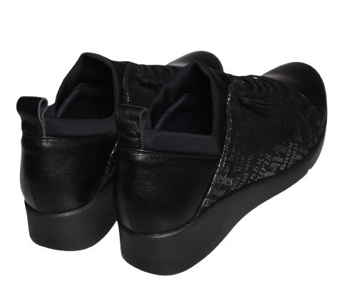 【靴のHOSHIKAWA】  『Monet 883204』 モネ カジュアルシューズ 21.5cm〜24.5cm EEEE レザースニーカー ブラック ストレッチ スリッポン 牛革 日本製