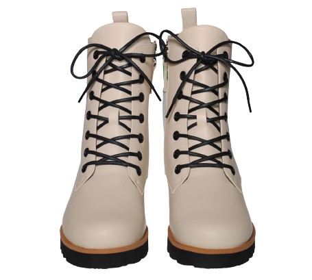 【靴のHOSHIKAWA】  『Dona Miss 2541』 21.5cm〜24.5cm EEEE ドナミス ショートブーツ レディース アイボリー レースアップ サイドファスナー 国産 本革 春夏