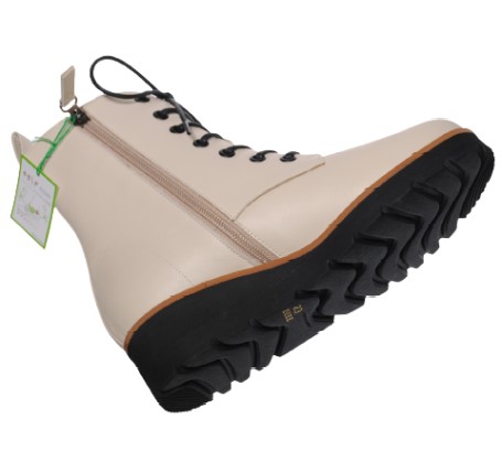 【靴のHOSHIKAWA】  『Dona Miss 2541』 21.5cm〜24.5cm EEEE ドナミス ショートブーツ レディース アイボリー レースアップ サイドファスナー 国産 本革 春夏