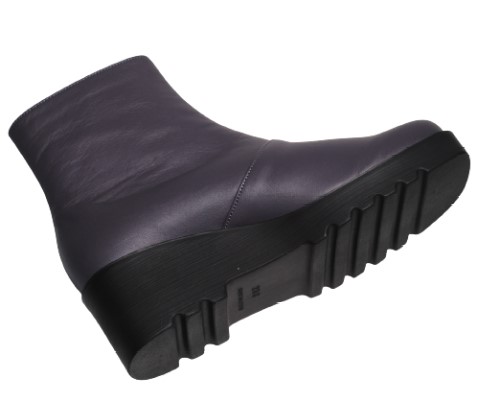 【靴のHOSHIKAWA】  『Dona Miss 22524』 21.5cm〜24.5cm EEE ドナミス ミドルブーツ レディース パープル サイドファスナー 厚底 国産 本革 秋冬