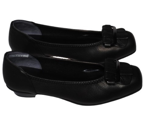 【靴のHOSHIKAWA】  『Dona Miss 3037』 21.5cm〜25cm EEE ドナミス パンプス レディース ブラック バックル ローヒール 国産 本革 秋冬