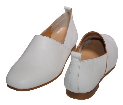 【靴のHOSHIKAWA】  『Dona Miss 8308RT』 22.5cm〜24.5cm EEE ドナミス スポックシューズ レディース ホワイト スリッポン フラット 日本製 本革 秋冬