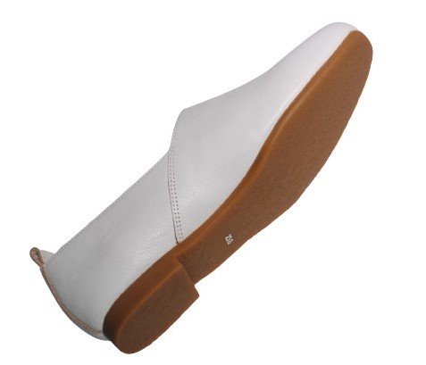 【靴のHOSHIKAWA】  『Dona Miss 8308RT』 22.5cm〜24.5cm EEE ドナミス スポックシューズ レディース ホワイト スリッポン フラット 日本製 本革 秋冬