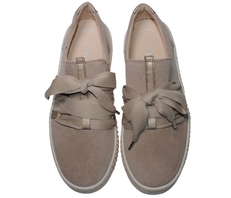 【靴のHOSHIKAWA】  『Gabor 83333』 ガボール スニーカー 22cm〜25.5cm レディース レザーシューズ ベージュ スリッポン ホワイトソール 天然皮革 スロバキア製