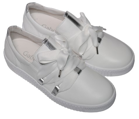 【靴のHOSHIKAWA】  『Gabor 83333』 ガボール スニーカー 22cm〜25.5cm レディース レザーシューズ ホワイト スリッポン ホワイトソール 天然皮革 スロバキア製