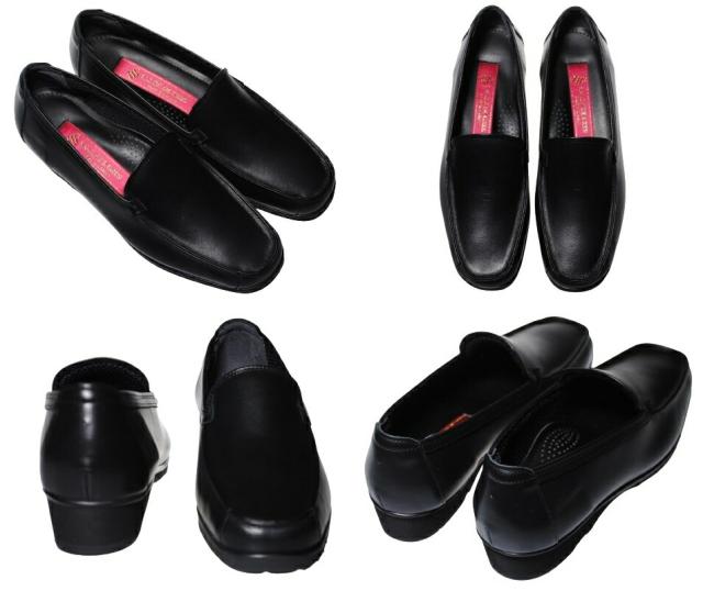 【靴のHOSHIKAWA】  『SALON DE GRES 13220』 サロンドグレー ブラック 21.5cm〜25cm EEE ローファー スクエアトゥ 牛革 日本製