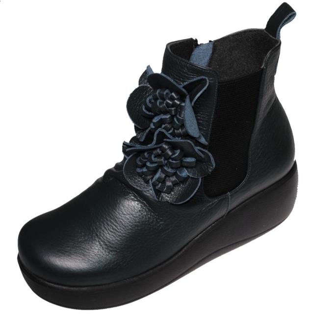 【靴のHOSHIKAWA】  『SPORTS NINE 1421』 スポーツナイン ショートブーツ 21.5cm〜24.5cm EEE レッド レディース ショート丈 厚底 ブーツ 本革 国産 秋冬