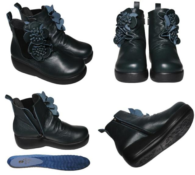 【靴のHOSHIKAWA】  『SPORTS NINE 1421』 スポーツナイン ショートブーツ 21.5cm〜24.5cm EEE レッド レディース ショート丈 厚底 ブーツ 本革 国産 秋冬