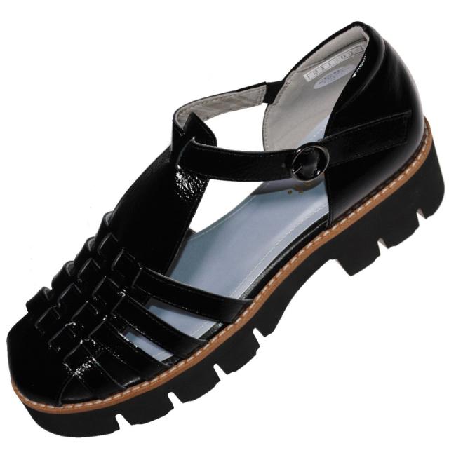 【靴のHOSHIKAWA】  『MONET 211203』 モネ グルカサンダル 21.5cm〜24.5cm EEE ホワイト レディース エナメル マジックテープ 本革 国産 春夏