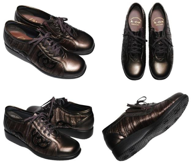 【靴のHOSHIKAWA】  『A-OK 2153』 エーオーケー レザーシューズ 21.5cm〜25cm EEE レースアップ レディース ボルドー カジュアル 日本製 牛革