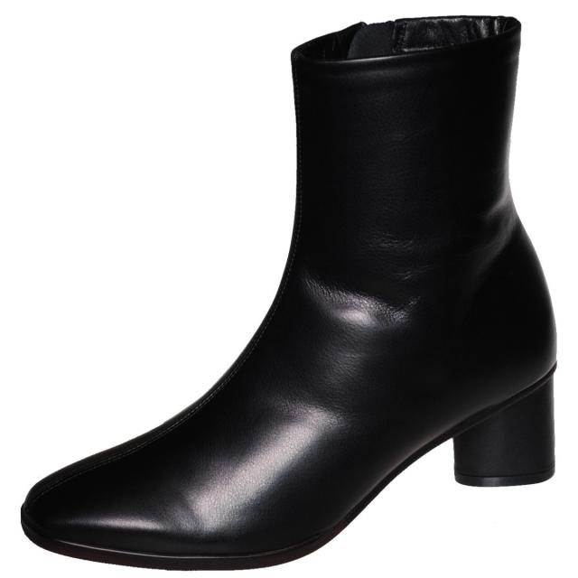 【靴のHOSHIKAWA】  『NINE DE NINE 2521』 ナインディナイン ショートブーツ 21.5cm〜24.5cm EEE ブラック レディース ショート丈 スムースレザー 本革 国産 防滑