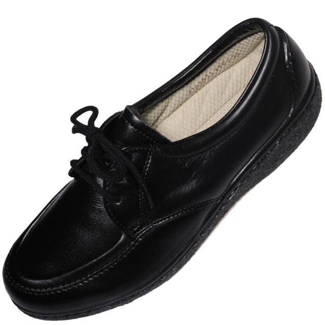 【靴のHOSHIKAWA】  『BON STEP 5903』 ボンステップ コンフォート 22cm〜25.5cm EEE ブラック レディース 外反母趾対応 Uチップ 日本製 牛革 幅広