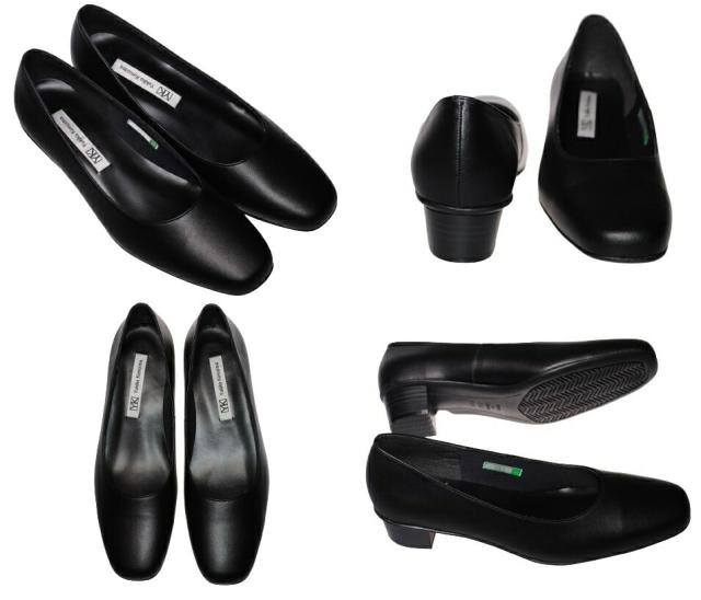 【靴のHOSHIKAWA】  『Yukiko Kimijima 685』 ユキコキミジマ ブラック 22cm〜24.5cm EEEE パンプス レディース ローヒール フォーマル ビジネス 冠婚葬祭 牛革