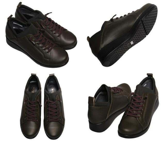 【靴のHOSHIKAWA】  『Monet 883204』 モネ カジュアルシューズ 21.5cm〜24.5cm EEEE レザースニーカー ブラック ストレッチ スリッポン 牛革 日本製