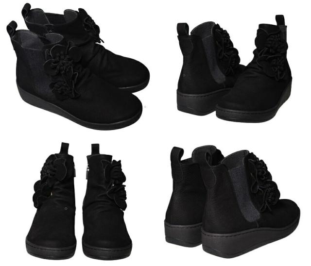 【靴のHOSHIKAWA】  『hatchi 2577』 ハッチ ショートブーツ 22.5cm〜24.5cm レディース 内側ファスナー 厚底 ショート丈 ブーツ 本革 国産 秋冬