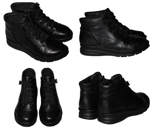 【靴のHOSHIKAWA】  『Yukiko Kimijima 3887』 22cm〜24.5cm EEEE ブラック ショートブーツ レースアップ ファスナー 牛革 秋冬