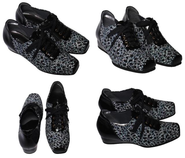 【靴のHOSHIKAWA】  『Dona Miss 4011』 ドナミス レースアップ 21.5cm〜25cm EEE ブラックC レディース カジュアル レザーシューズ 国産 天然皮革