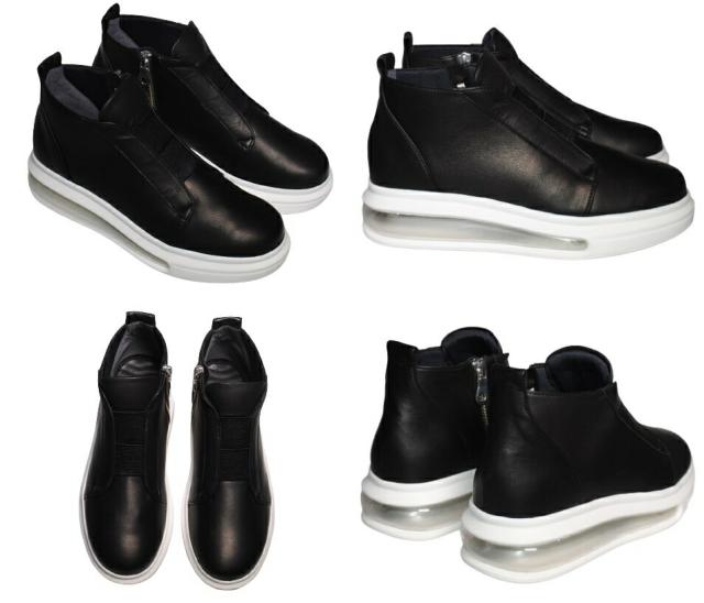 【靴のHOSHIKAWA】  『SALON DE GRES SLP5007D』 サロンドグレー ブラック 22.5cm〜24.5cm EEE ブーティー 内側ファスナー スムース革 エアークッション 牛革 防滑