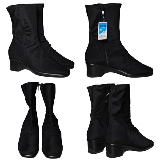 【靴のHOSHIKAWA】  『SPORTS NINE 5330』 スポーツナイン ミドルブーツ 22cm〜24.5cm EEE ブラック ブーツ 撥水加工 サイドファスナー ウェッジソール 秋冬