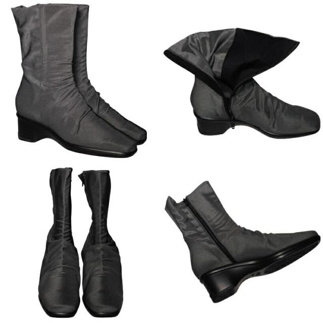 【靴のHOSHIKAWA】  『SPORTS NINE 5330』 スポーツナイン ミドルブーツ 22cm〜24.5cm EEE ブラック ブーツ 撥水加工 サイドファスナー ウェッジソール 秋冬