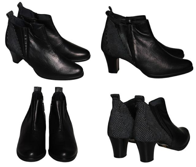 【靴のHOSHIKAWA】  『NINE DI NINE 6515』 ナインディナイン ブーツ 22.5cm〜24.5cm EEE  ショートブーツ ショート丈 ヒール 本革 国産 秋冬