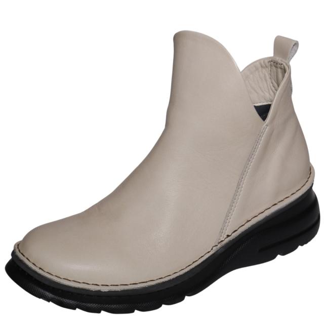 【靴のHOSHIKAWA】  『A-OK 7058』 エーオーケー ブーティー 21.5cm〜25cm EEEE ライトグレー レディース 内ファスナー ショート丈 国産 軽量 秋冬