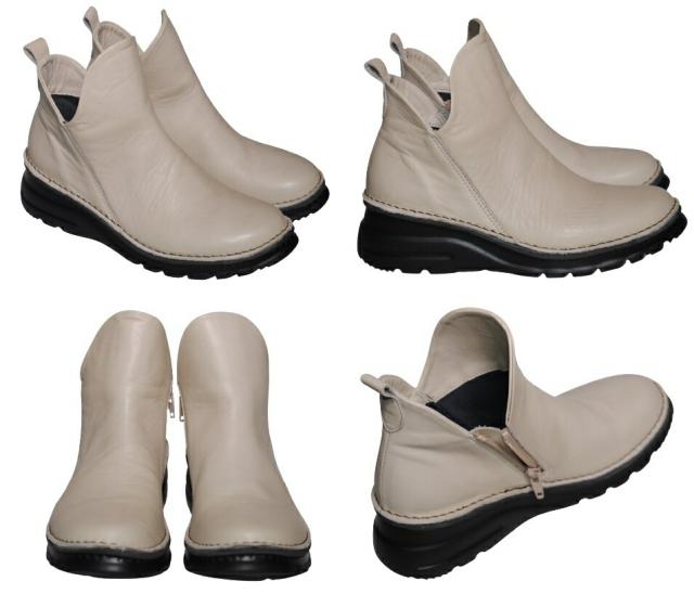 【靴のHOSHIKAWA】  『A-OK 7058』 エーオーケー ブーティー 21.5cm〜25cm EEEE ライトグレー レディース 内ファスナー ショート丈 国産 軽量 秋冬