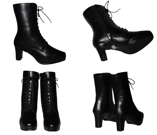 【靴のHOSHIKAWA】  『Yukiko Kimijima 7769』 ユキコキミジマ ミドルブーツ 22cm〜24.5cm EEE レディース ブラックスウェード 内側ファスナー 本革