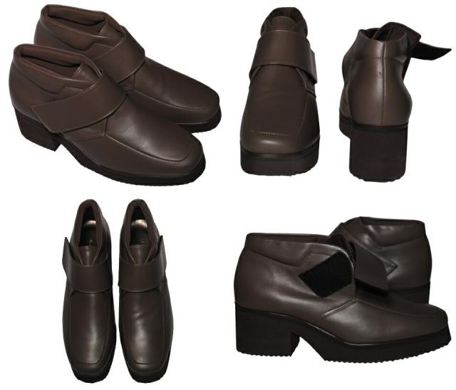 【靴のHOSHIKAWA】  『MONET 883301』 モネ ショートブーツ 21.5cm〜24.5cm レディース ブラック ブーティー マジックテープ スクエアトウ 厚底 本革 秋冬