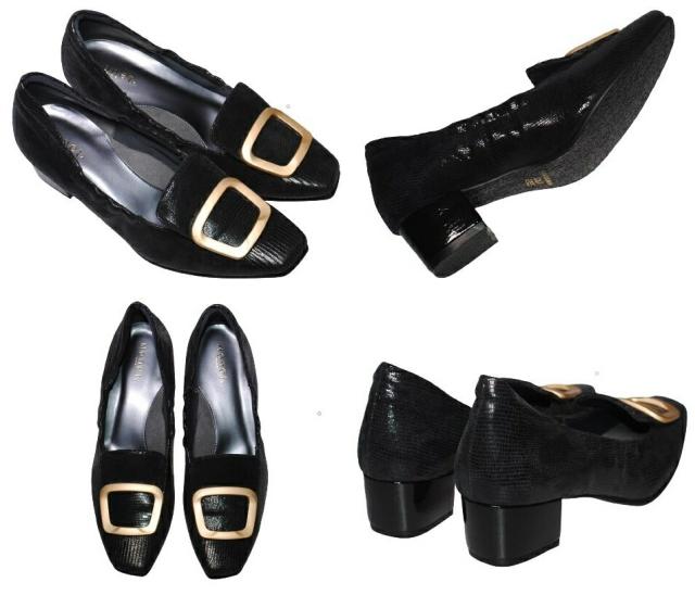 【靴のHOSHIKAWA】  『MONET 883305』 モネ パンプス 21.5cm〜24.5cm EEE グレージュ レディース ローヒール カジュアル エレガント エナメル 本革 国産 春夏