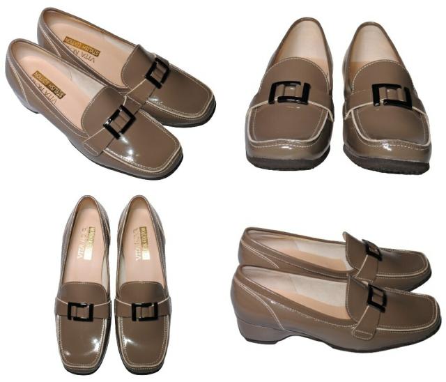 【靴のHOSHIKAWA】  『VITA NOVA 9912』 ヴィタノバ ローファー 21.5cm〜24.5cm レディース  エナメル ブラック スクエアトゥ ローヒール 日本製 牛革