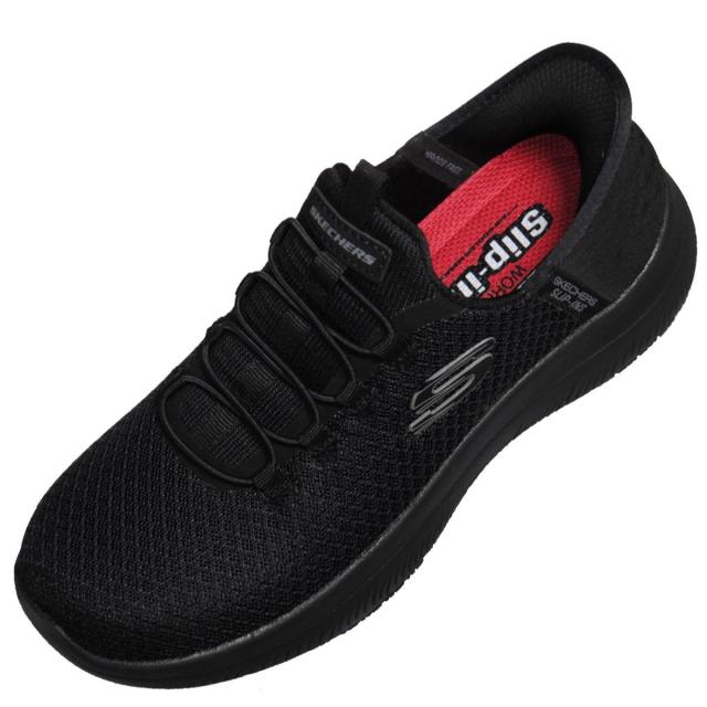 【靴のHOSHIKAWA】  『SKECHERS SPORTL 108144』 22cm〜26.5cm レディース スリップインズ ワーク サミッツ スニーカー ブラック 運動靴 合皮 軽量