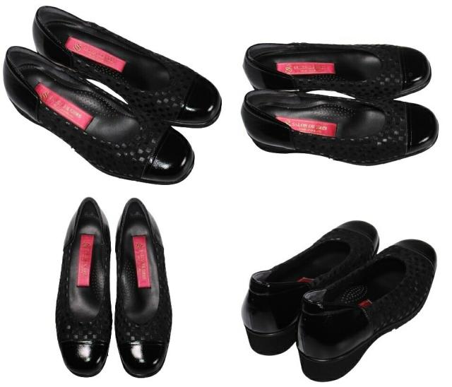 【靴のHOSHIKAWA】  『SALON DE GRES SL13270』 サロンドグレー パンプス 21.5cm〜25cm EEE ネイビーP レディース コンフォート 外反母趾 日本製 本革