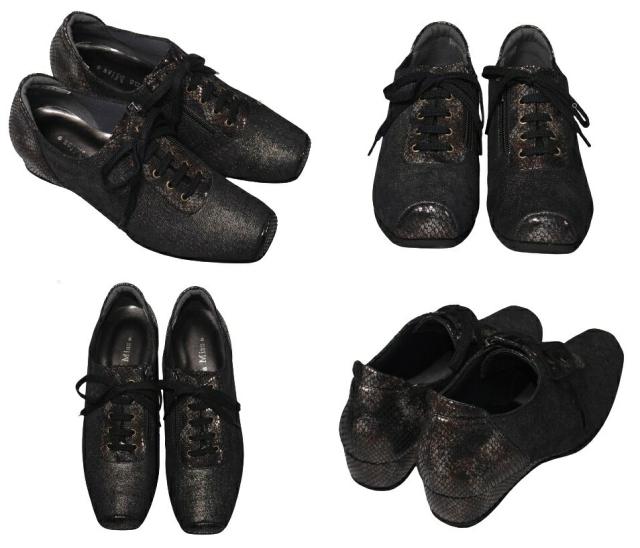 【靴のHOSHIKAWA】  『Dona Miss 4011』 ドナミス レースアップ 21.5cm〜25cm EEE クロF レディース カジュアル レザーシューズ 国産 天然皮革