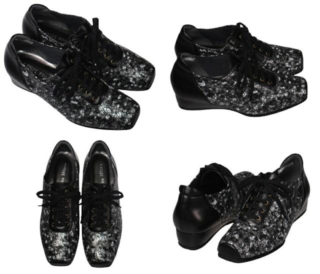 【靴のHOSHIKAWA】  『Dona Miss 4011』 ドナミス レースアップ 21.5cm〜25cm EEE クロF レディース カジュアル レザーシューズ 国産 天然皮革