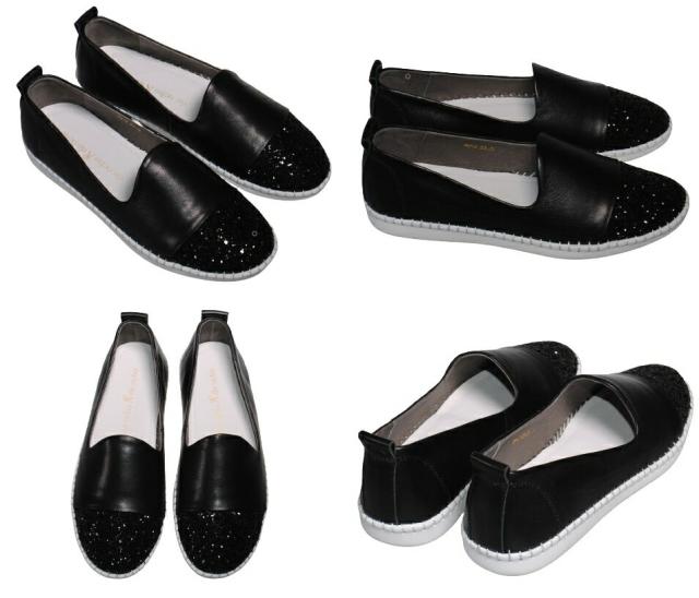 【靴のHOSHIKAWA】  『de ocho A de ocho 58-2』 デオチョアデオチョ スリッポン 22cm〜24.5cm レディース ブラック スニーカー スリッポン 本革