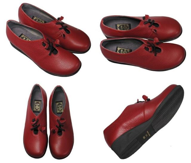 【靴のHOSHIKAWA】  『LOIR et CHER 6117』 ロアールエシェール  21.5cm〜25cm 3E レディース レッド コンフォート 幅が広い オブリークトゥ 外反母趾対応 国産 本革