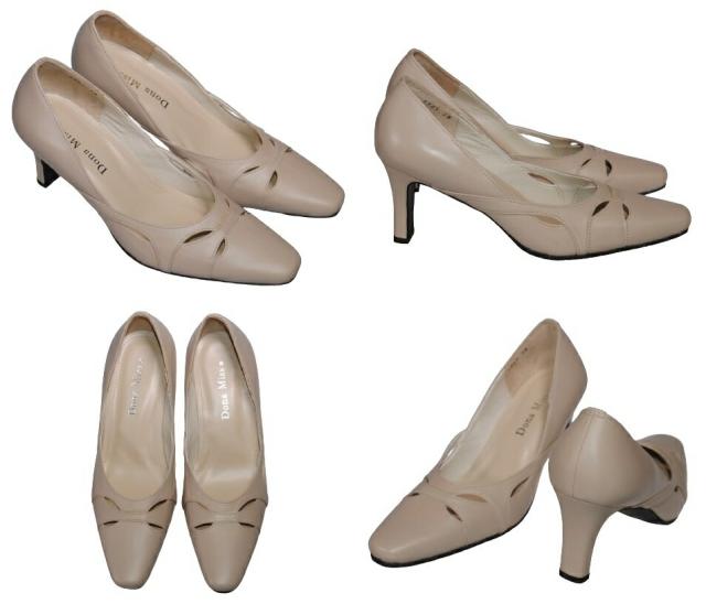 【靴のHOSHIKAWA】  『Dona Miss 6583』 ドナミス パンプス 21.5cm〜24.5cm EEE ヒール ポインテッドトゥ ベージュ 日本製 本革