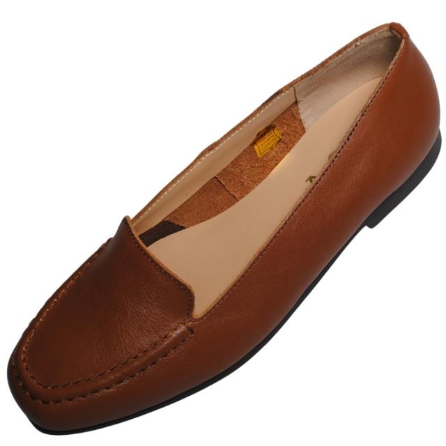 【靴のHOSHIKAWA】  『A-OK 8481』 エーオーケー ローファー 22.5cm〜24.5cm レディース スリッポン テラ ローヒール ゴム底 踵が低い 牛革