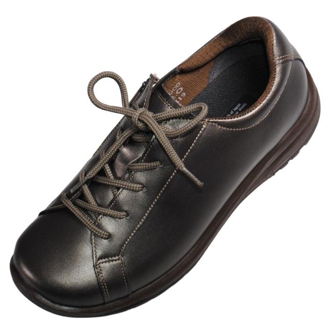 【靴のHOSHIKAWA】  『Medical Walk L001』 アサヒ メディカルウォーク 21.5cm〜25cm EEEE レディース ブロンズ カジュアルシューズ レースアップ 天然皮革 日本製