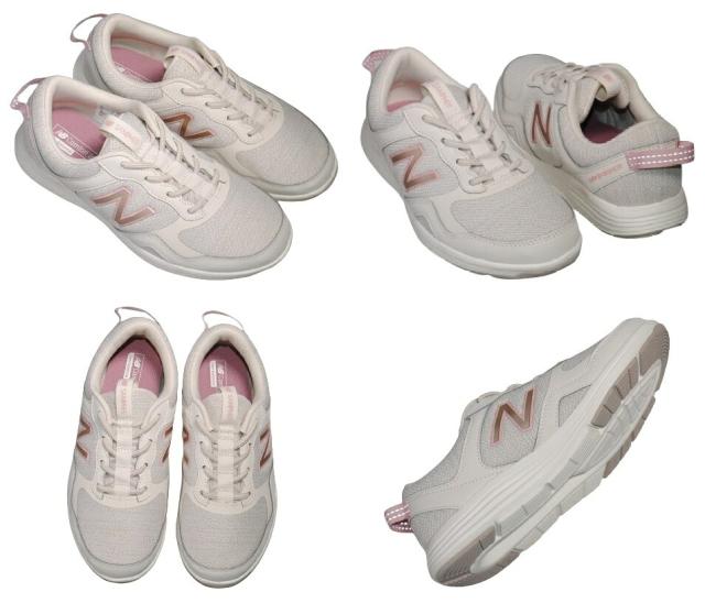 【靴のHOSHIKAWA】  『New Balance WASMP』 22cm〜25.5cm 2E レディース スニーカー レースアップ ランニング ベージュ カジュアル メッシュ 合皮