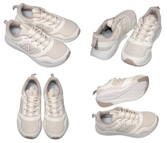 【靴のHOSHIKAWA】  『New Balance WASMP』 22cm〜25.5cm 2E レディース スニーカー レースアップ ランニング ベージュ カジュアル メッシュ 合皮