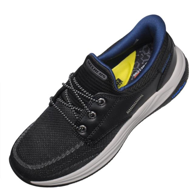 【靴のHOSHIKAWA】  『SKECHERS 205467』 スケッチャーズ スニーカー 24.5cm〜29cm メンズ スリップインズ ブラック 立ったまま履ける 合皮