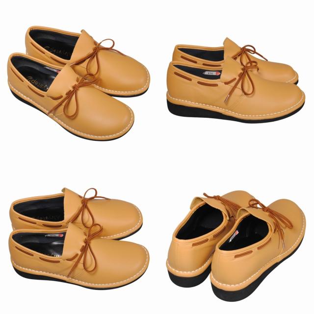 【靴のHOSHIKAWA】  『Airystep 0206』 エアリーステップ マスタード 21.5cm〜24.5cm EEEE スリッポン フラット底 ブーティー 日本製 本革